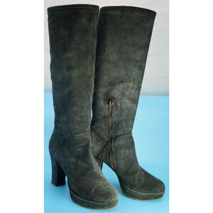 Fiorentini Baker Charcoal Suede / Brushed leather Knee High Sz:- EUR 39 | US 9